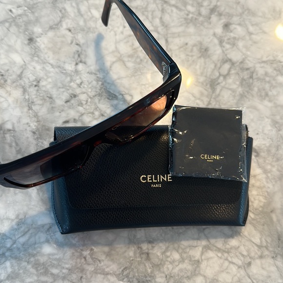 CELINE Chunky Rectangle Acetate Sunglasses - Picture 9 of 9
